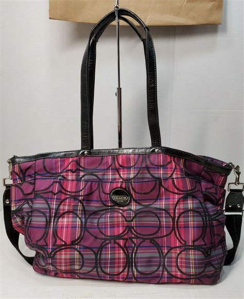 discontinued coach poppy bags tartan